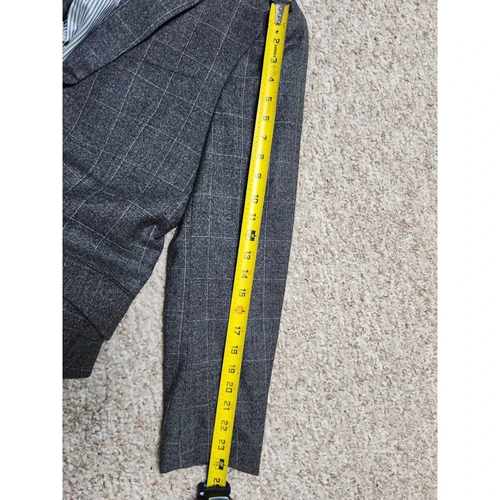 Banana Republic Standard Fit Marzotto Italian Wool Gray Windowpane Blazer 38R